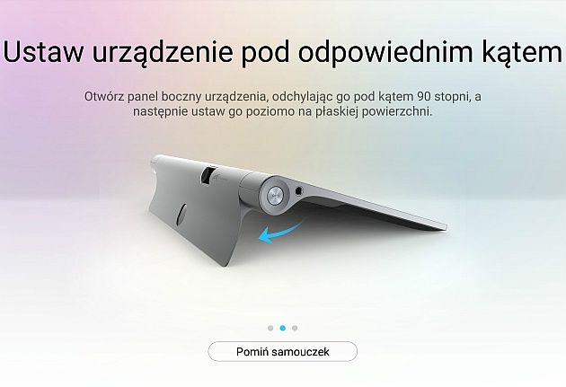 Lenovo YOGA Tab 3 Pro - odpowiedni kąt