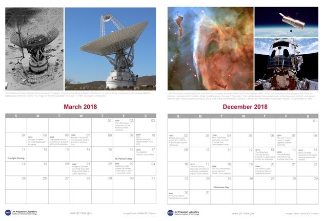 Kalendarz NASA 2018