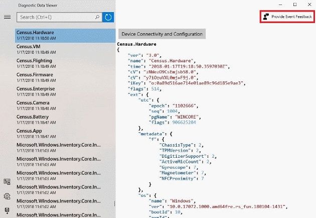 Diagnostic Data Viewer