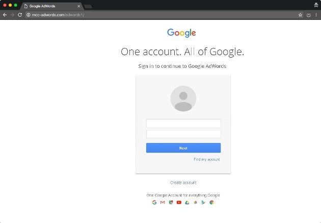 Google phishing panel