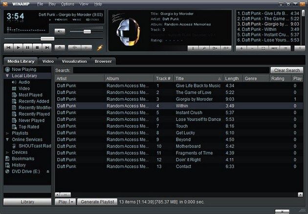 Winamp okno
