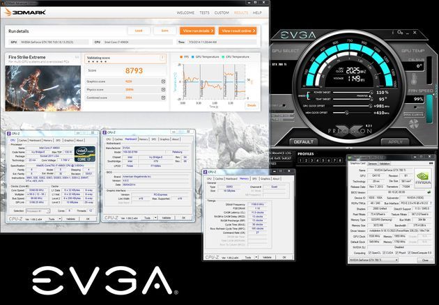 EVGA GeForce GTX 780 Ti Classified K|NGP|N karta graficzna podkręcanie - 3DMark Fire Strike Extreme rekord wydajności