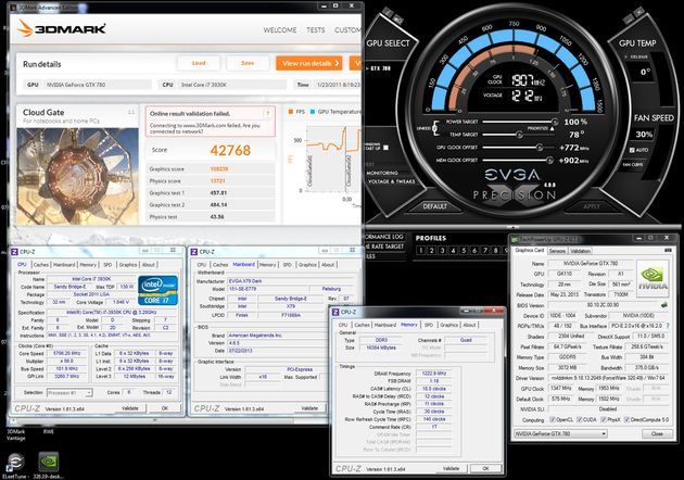 EVGA GeForce GTX 780 Classified podkręcanie k|ngp|n 3DMark Cloud Gate rekord wynik
