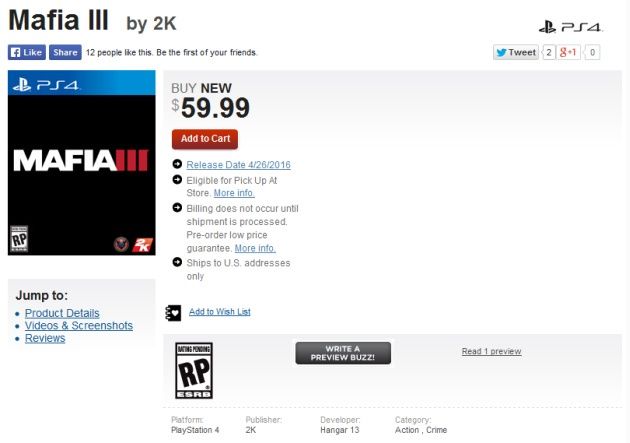 Mafia 3 sklep oferta
