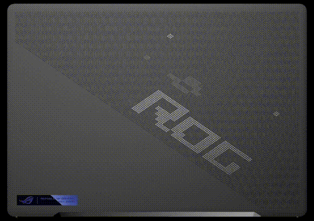 ASUS ROG Zephyrus G14 2022 - podświetlenie pokrywy