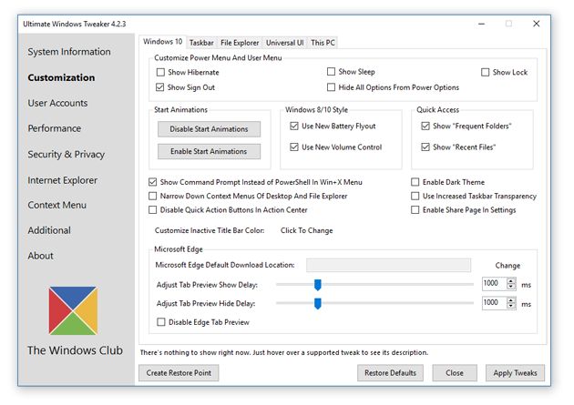 Ultimate Windows Tweaker 4