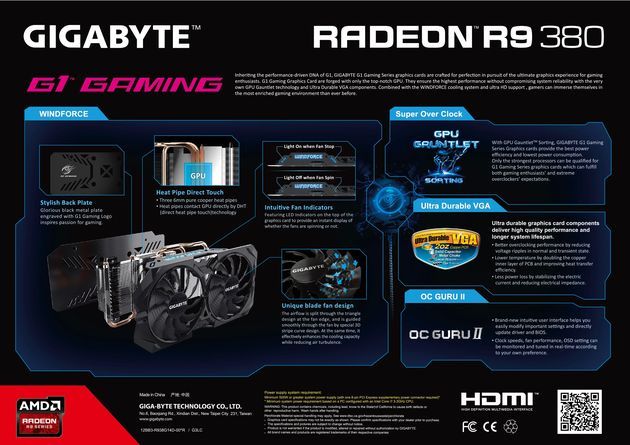 Gigabyte Radeon R9 380X karta graficzna - opakowanie