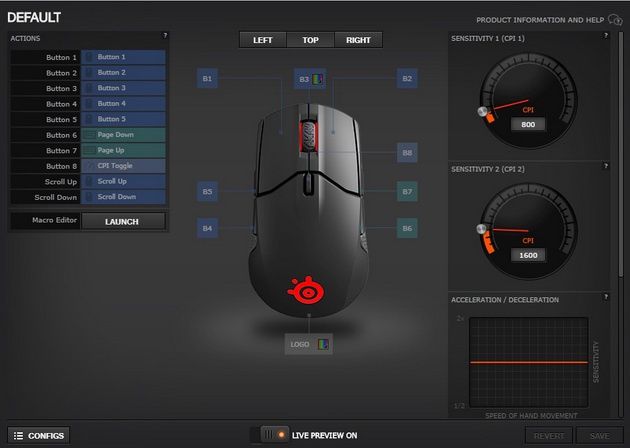 Steelseries Sensei 310 - Steelseries Engine i ustawienia rozdzielczości