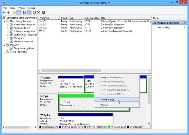 Windows 8 - tablica partycji