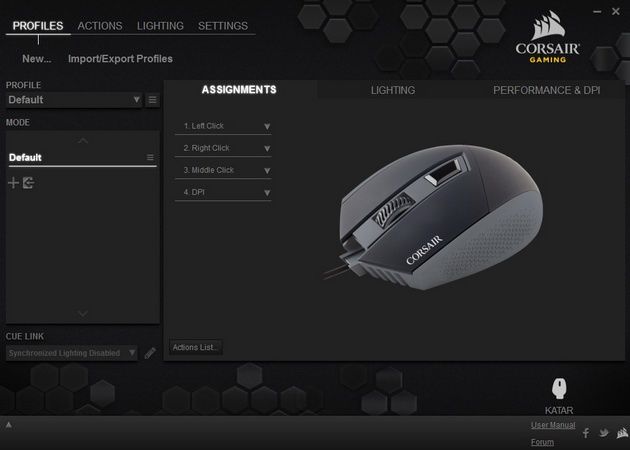 Corsair Katar - oprogramowanie i profile