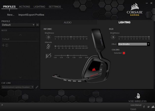 Corsair Void RGB Wireless - ustawienia audio