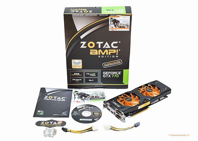 Zotac GeForce GTX 770 AMP! - zawartość opakowania