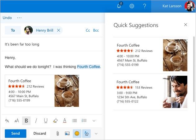 Outlook sugestie