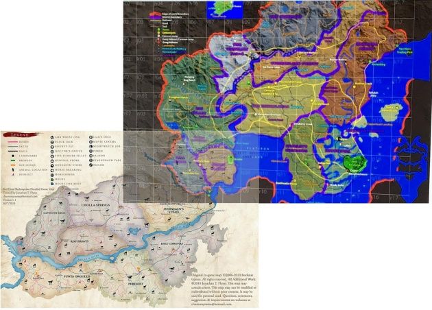 Red Dead Redemption 2 mapa porównanie