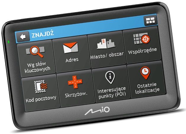 Mio Pilot 15 menu