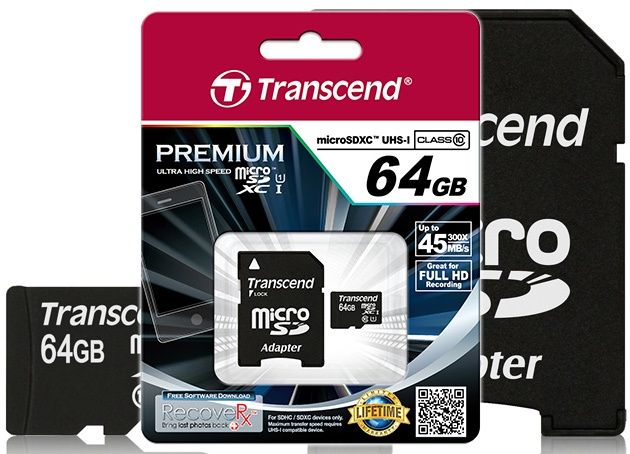 Transcend mikroSDXC UHS-I 64 GB karta pamięci
