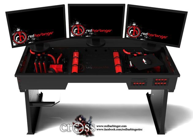 Red Harbinger Cross Desk obudowa zdjęcie platforma