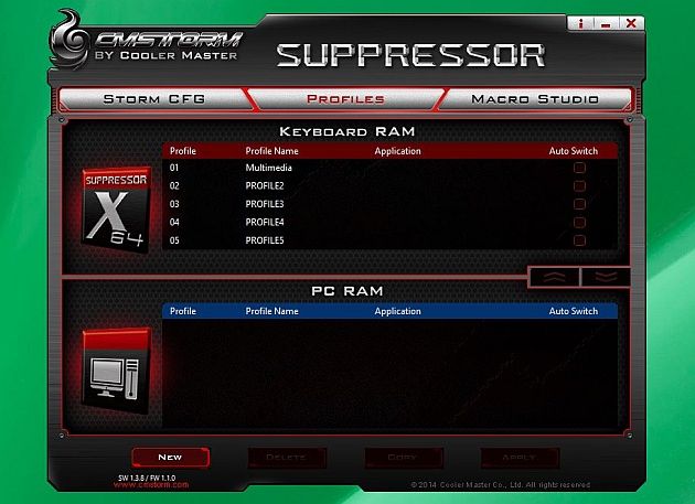 CM Storm Suppressor panel sterowania