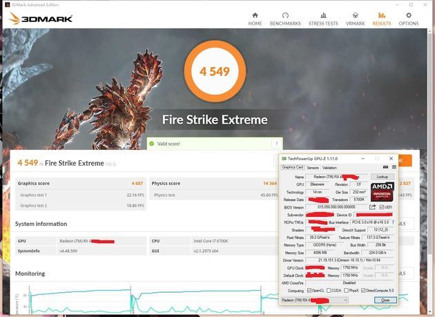 Sapphire Radeon RX 470D - wydajność 3DMark Fire Strike Extreme