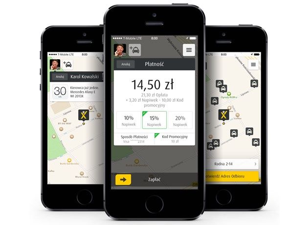 mytaxi aplikacja mobilna
