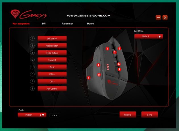Genesis GX58 - oprogramowanie