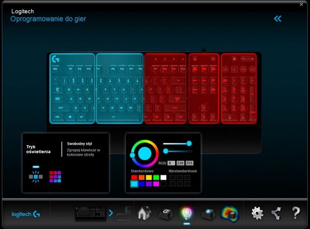 Logitech G213 Prodigy - podświetlenie strefowe