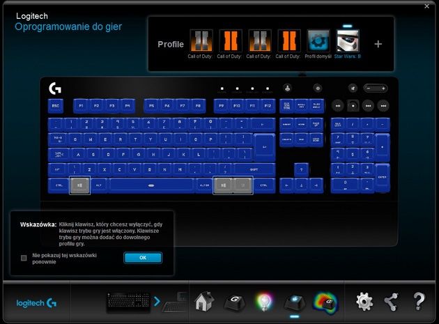 Logitech G213 Prodigy - dezaktywacja klawiszy w trybie gry