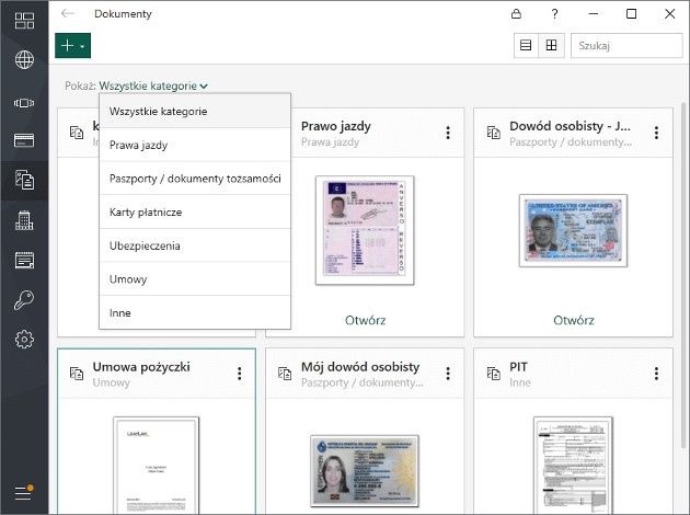 Kaspersky Password Manager pliki