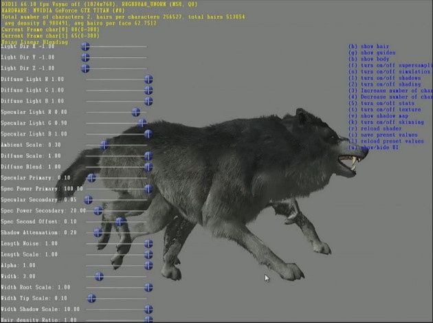 wiedźmin 3 animacja dwóch wilków w fur tech