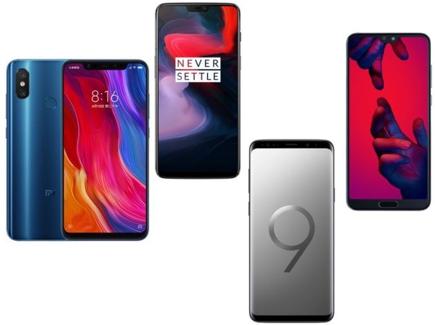 Xiaomi Mi 8 vs OnePlus 6 vs Galaxy S9+ vs Huawei P20 Pro