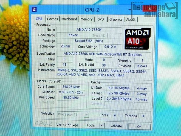 AMD A10-7850K Kaveri procesor specyfikacja CPU-Z