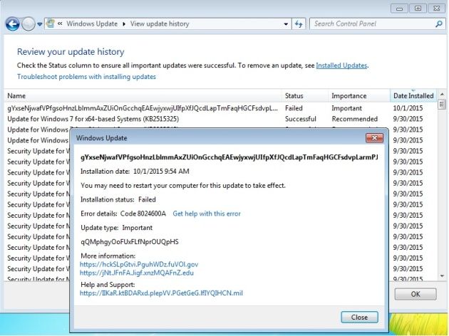 Windows 7 aktualizacja testowa