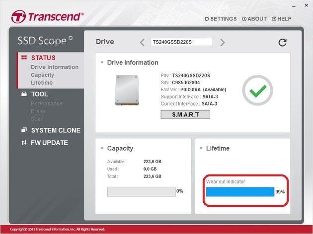 Transcend SSD Scope