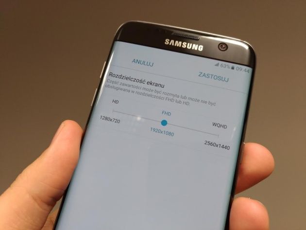 Galaxy S7 zmiana rozdzielczości