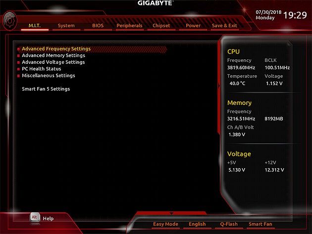 Gigabyte B450 AORUS Pro - UEFI