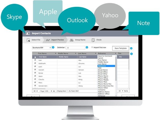 Qcontactz import