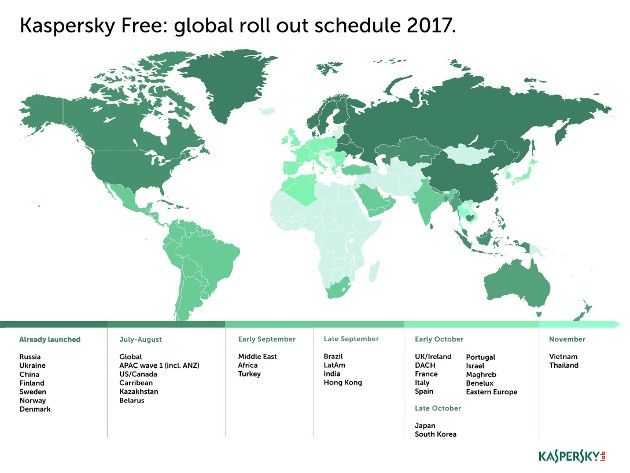 Kaspersky Free mapa