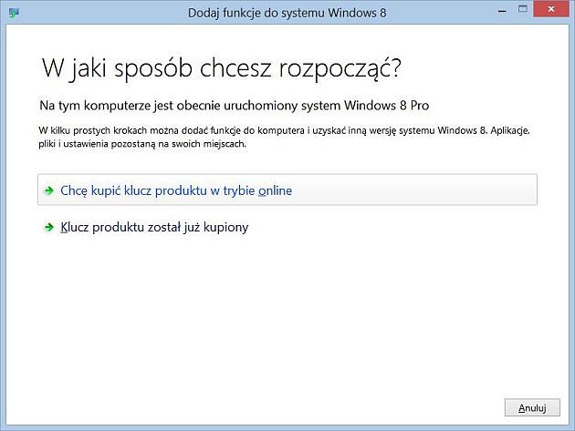 dodaj funkcje - windows 8