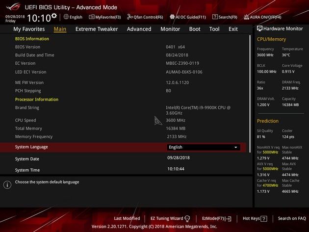 ASUS ROG Maximus XI Gene - UEFI BIOS