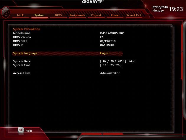 Gigabyte B450 AORUS Pro - UEFI