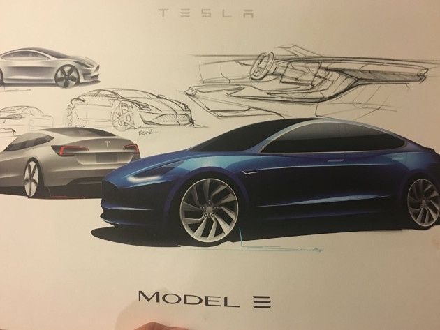 Tesla Model 3 szkic