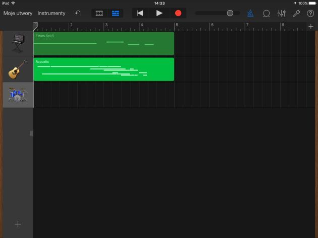 Program Garageband w iPad mini 4