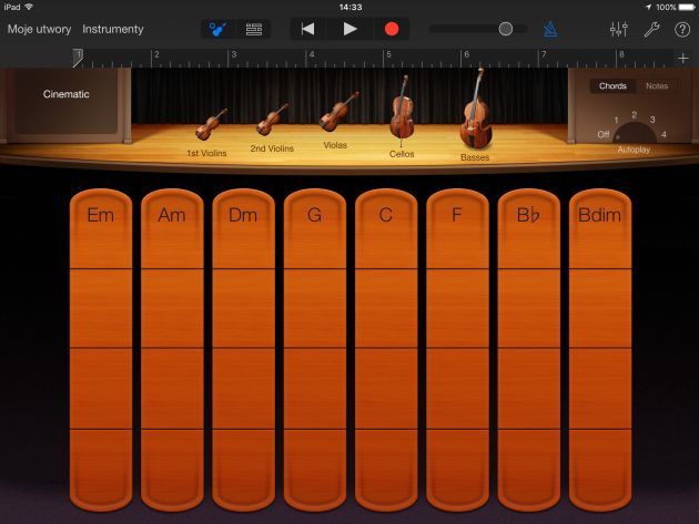 Program Garageband w iPad mini 4