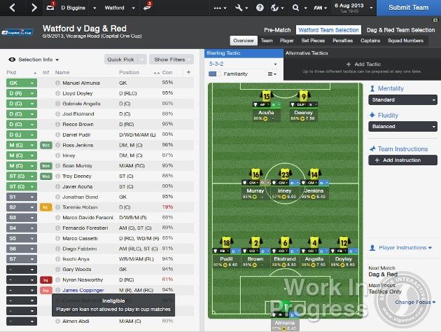 football manager 2014 ekran skład taktyka