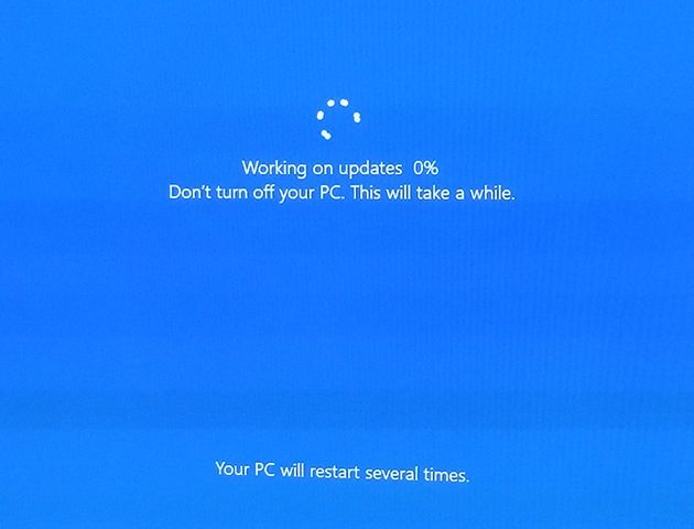 Windows10 working on update 0%
