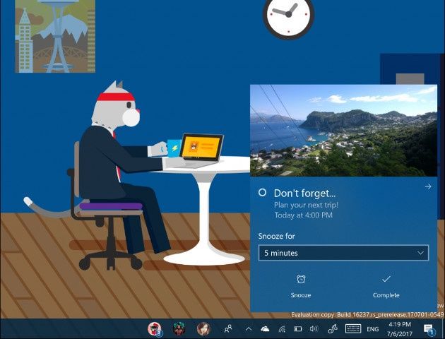 Windows 10 Fall powiadomienia