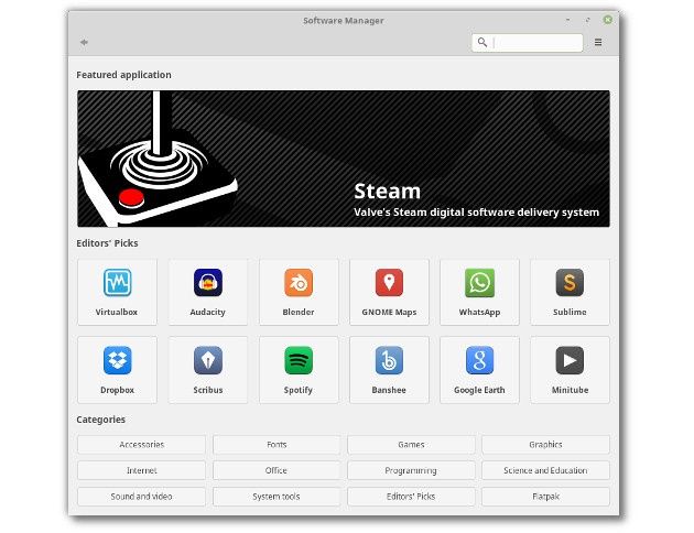 Linux Mint 18.3 menedżer