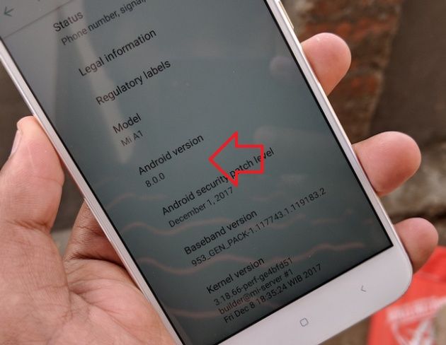Xiaomi Mi A1 Android 8.0 Oreo