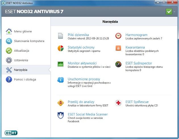 eset nod32 antivirus 7 okno programu