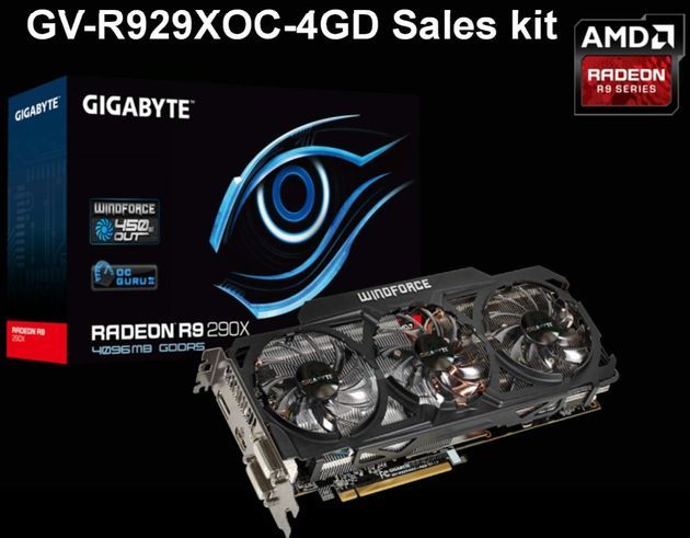 Gigabyte Radeon R9 290X OC WindForce 3X karta graficzna zdjęcie opakowanie